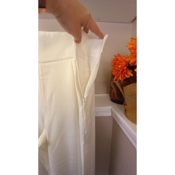New York And Company Womens White Wide Leg Side Zip Dress Pants Size XXL - Picture 7 of 16